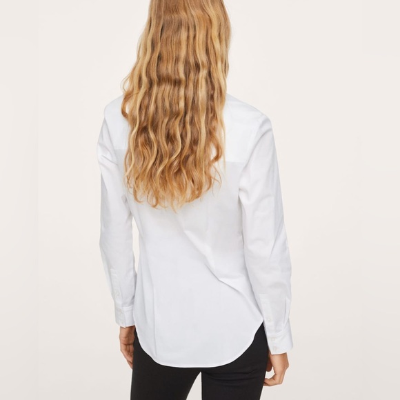 NWT MANGO Essential cotton-blend shirt SIZE XS - Picture 3 of 8